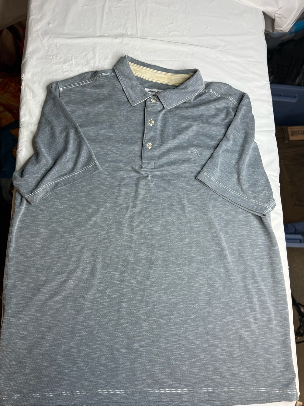 Tommy Bahama Mens XL Gray Polo Shirt Short Sleeve Embroidered Logo - Picture 6 of 7